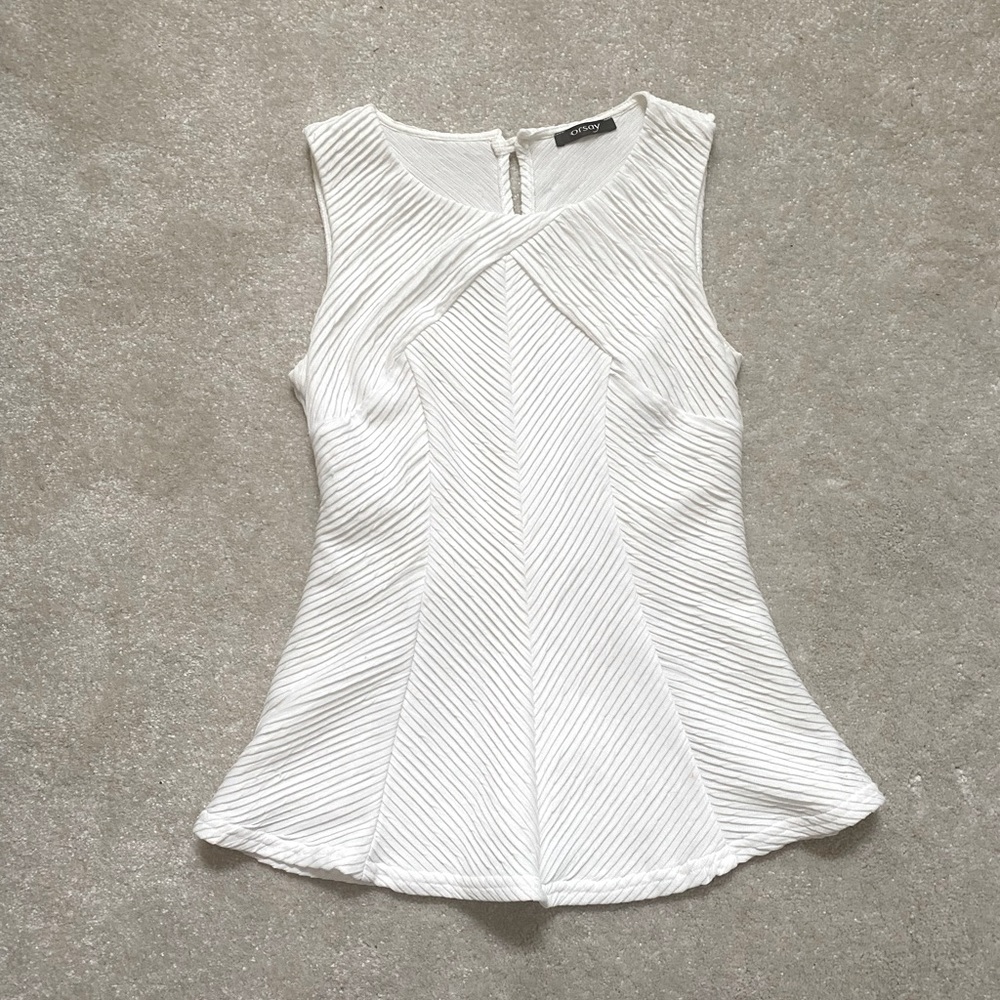 White peplum top